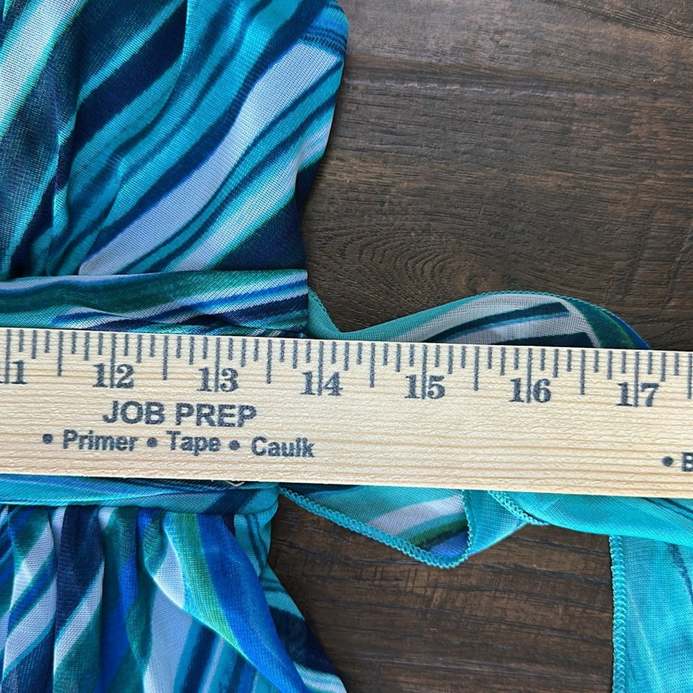 City Triangles Teal & Blue Swirl Midi Dress Y2K retro 13 going on 30 millennial - Picture 15 of 16